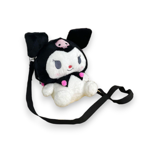 Мягкая игрушка сумка Куроми 40 см черная sanrio kawali kuromi hello kitty my melody cinnamoroll подушка плюшевые игрушки плюшевый брелок плюшевая кукла для детей подарок