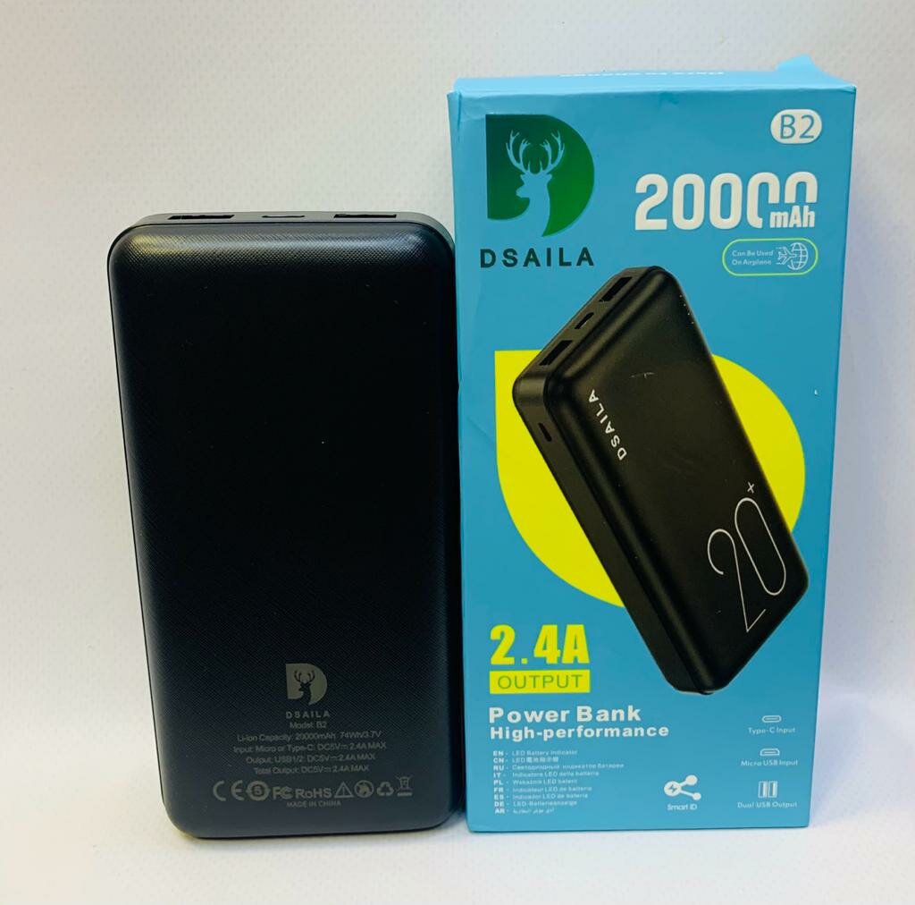 Внешний аккумулятор Power Bank DSAILA B2 20000mAh черный