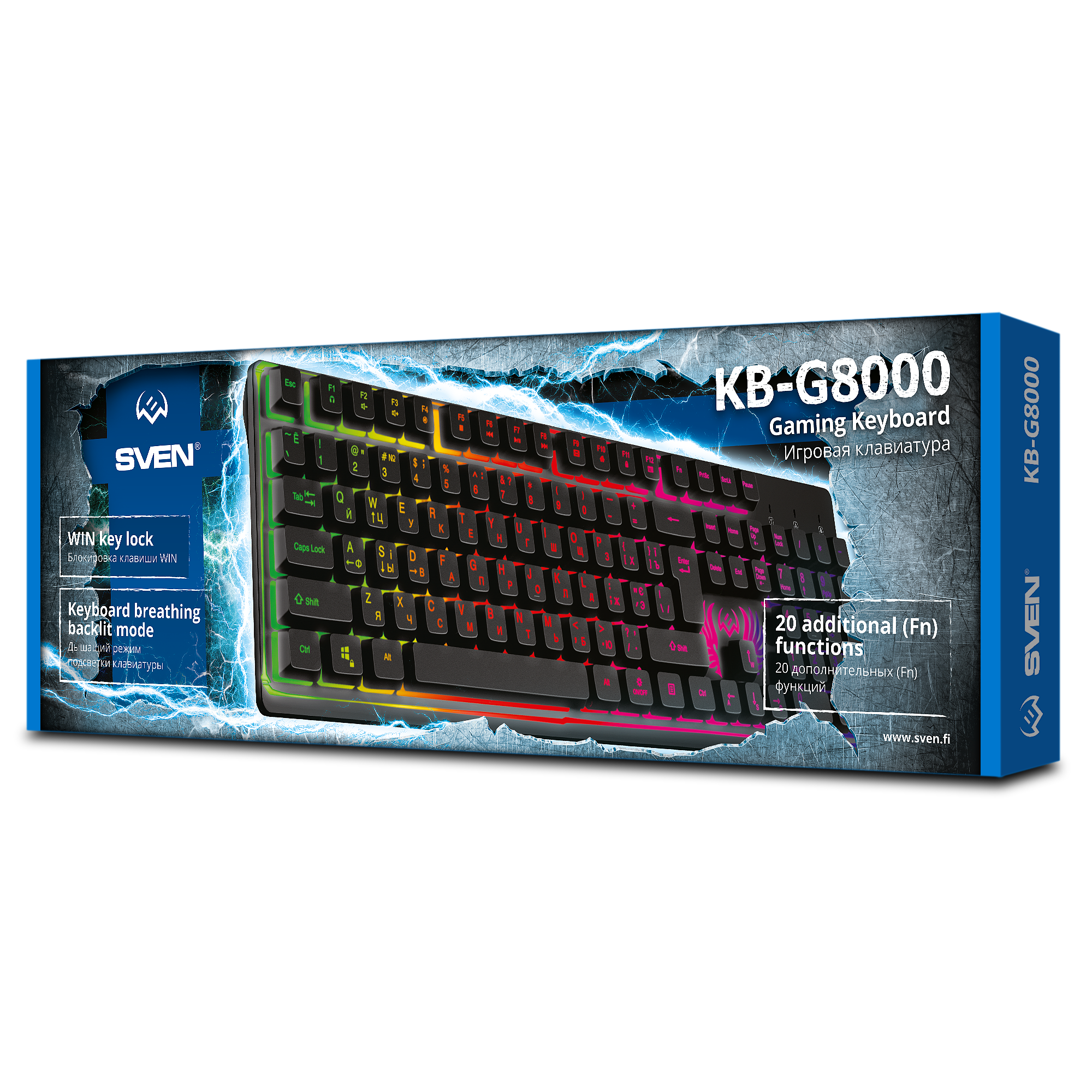 Игровая клавиатура KB-G8000 (105кл, 20 Fn функций, подсветка)