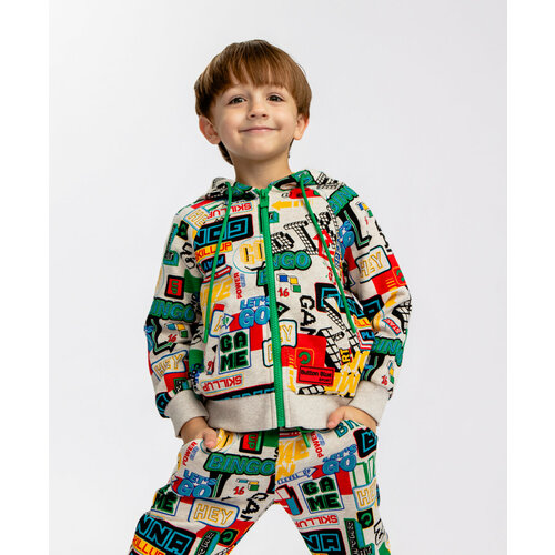 фото Толстовка button blue, размер 98, мультиколор