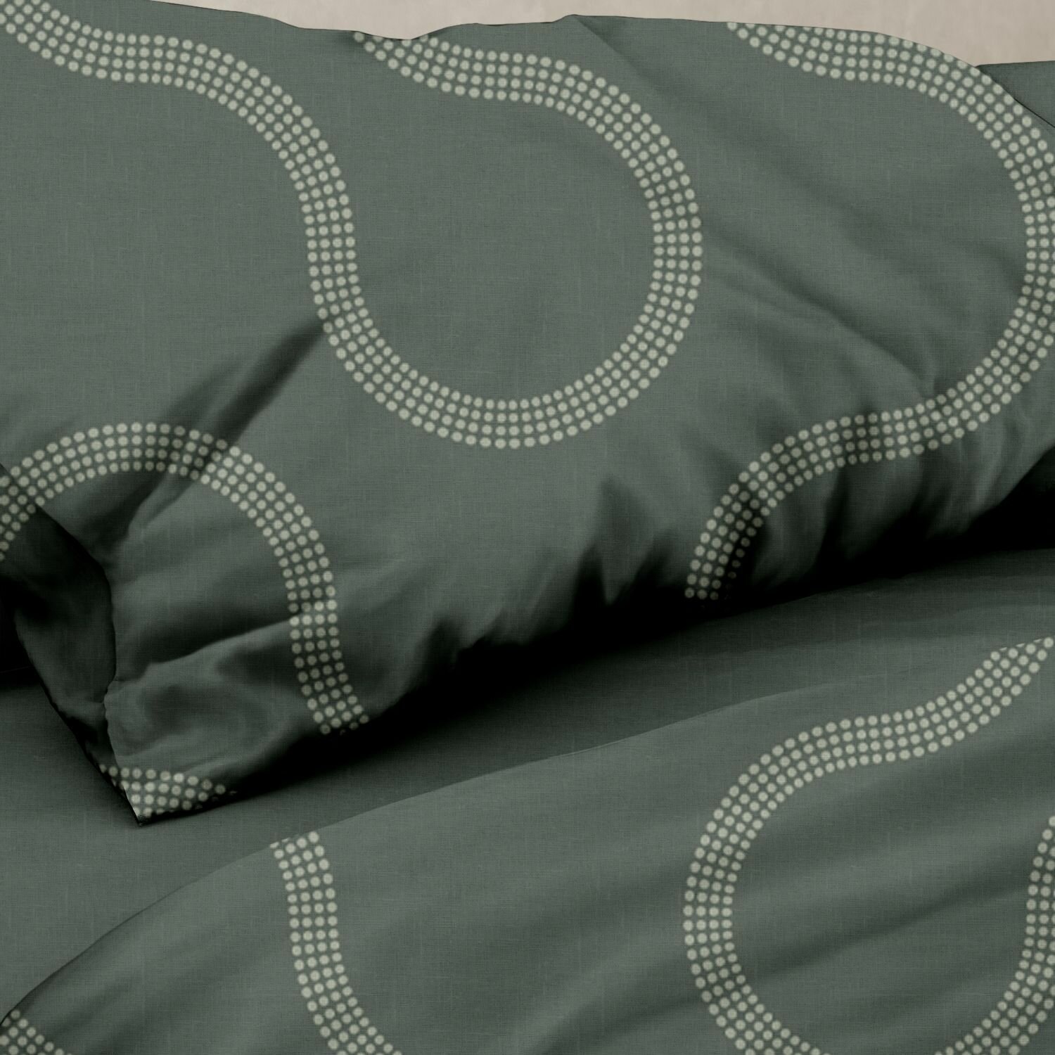 Комплект постельного белья SONNO FJORD евро-размер цвет Фьорд, Оливковый - фотография № 9
