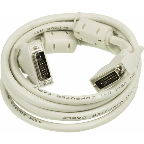 Кабель Ningbo RD-DVI-3-BR DVI-D Dual Link (m) DVI-D Dual Link (m) 3м феррит. кольца серый комплект 3 штук кабель dvi dvi dual link m m 1 8 м 2 фильтра vcom vdv6300 1 8m