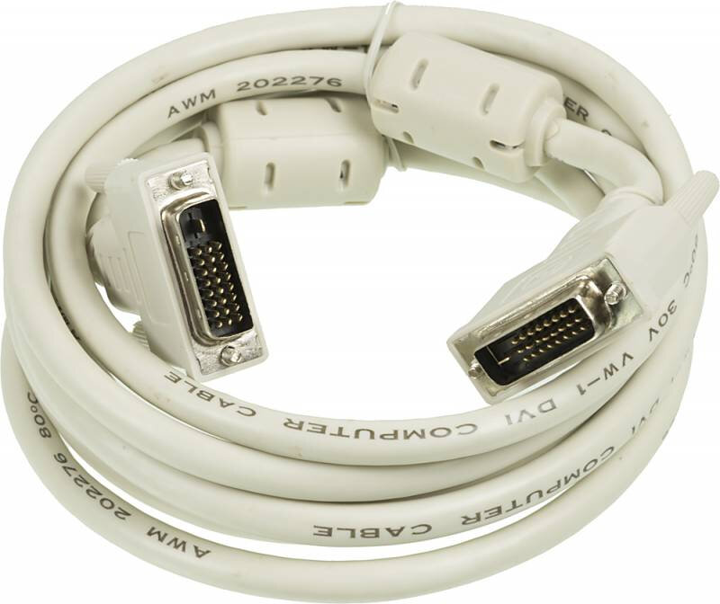 Кабель Ningbo RD-DVI-3-BR DVI-D Dual Link (m) DVI-D Dual Link (m) 3м феррит. кольца серый