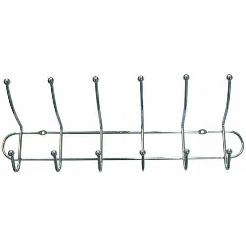 Вешалка AXENTIA с 6-ю двойными крючками, хромированная сталь, 51,5 x 20 x 10 см. вес до 3 кг