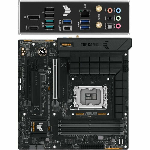 Материнская плата ASUS TUF Gaming B760M-Plus WiFi B760 Socket-1700 4xDDR5 4xSATA3 RAID 2xM2 2xPCI-E16x 5xUSB32 1xUSB32 Type C DP HDMI WiFi 25Glan mATX 2457800₽