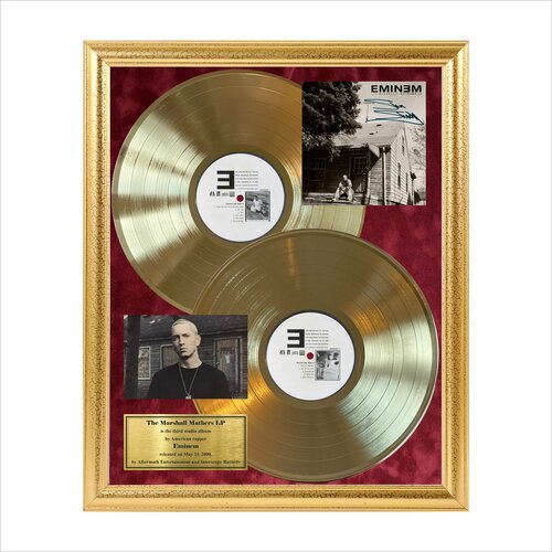 Eminem The marshall LP золотой винил в рамке 45х55