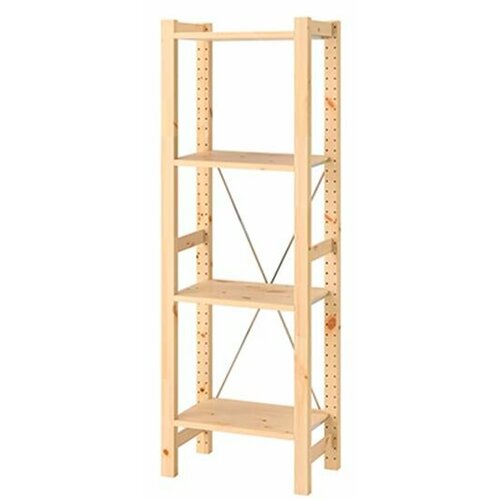 фото Стеллаж деревянный напольный ikea ivar 48х30х124 см, 4 полки, сосна икеа