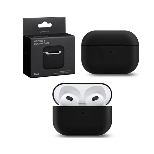 Силиконовый чехол для наушников AirPods 3() черный