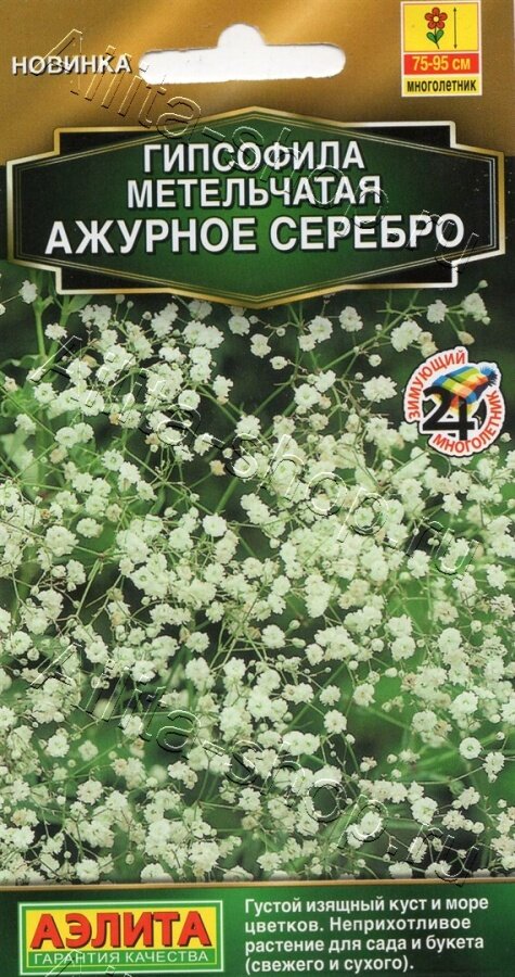 Семена гипсофилы "Ажурное серебро" 10 упаковок - нежные махровые, полумахровые и простые цветки собраны в пышные метельчатые соцветия.