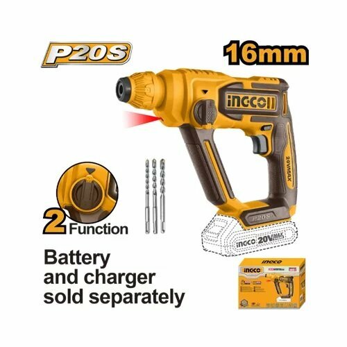 Аккумуляторный перфоратор SDS-Plus INGCO CRHLI20168 20 В 15 Дж 6890₽