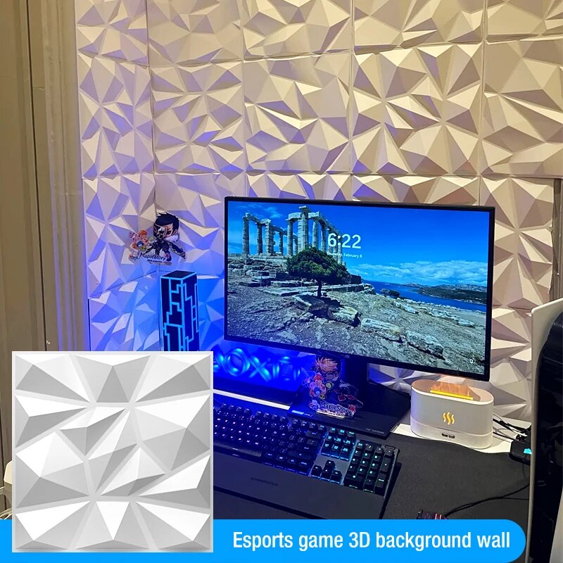 Гипсовые Панели 3D пластиковая настенная панель WALLMG 30x30 см, A-Matte white