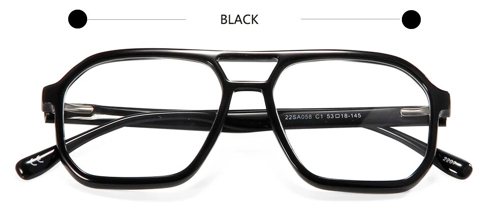 Мужские оправы ESNBIE 22SA058-1 из ацетата, black, Черный, Унисекс