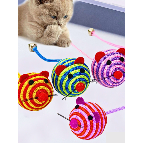 Интерактивная игрушка для кошек мышки мячики с колокольчиком