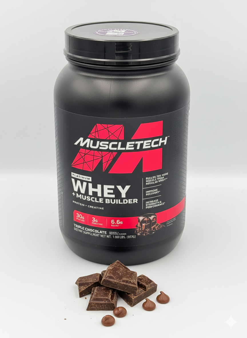 Muscletech Whey + muscle builder 817g triple chocolate. вкус трайной шоколад