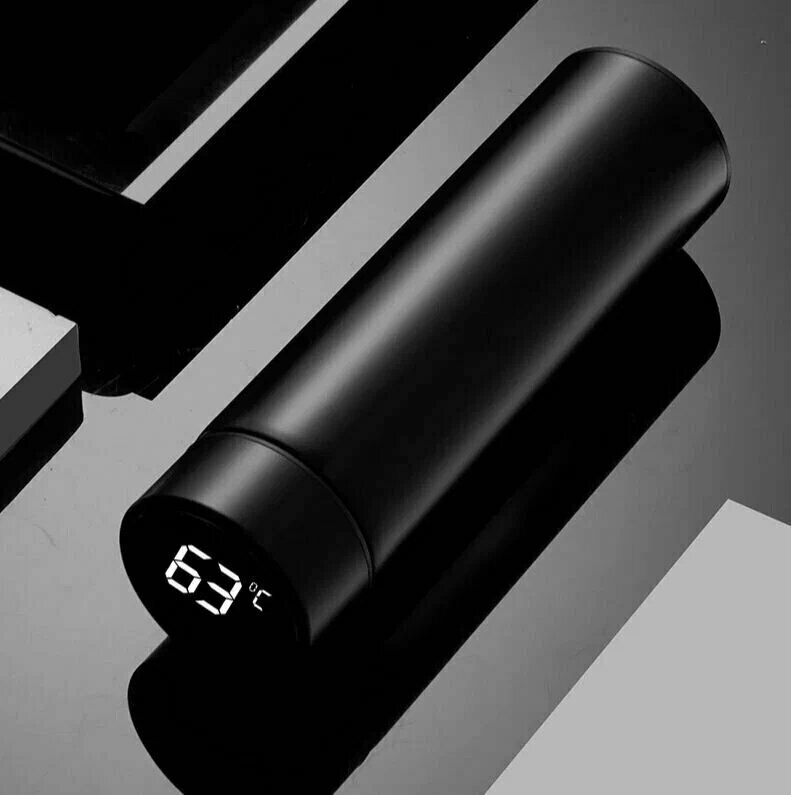 Термос с LED-дисплеем температуры 500 мл черный — умный гаджет для напитков — фото 1