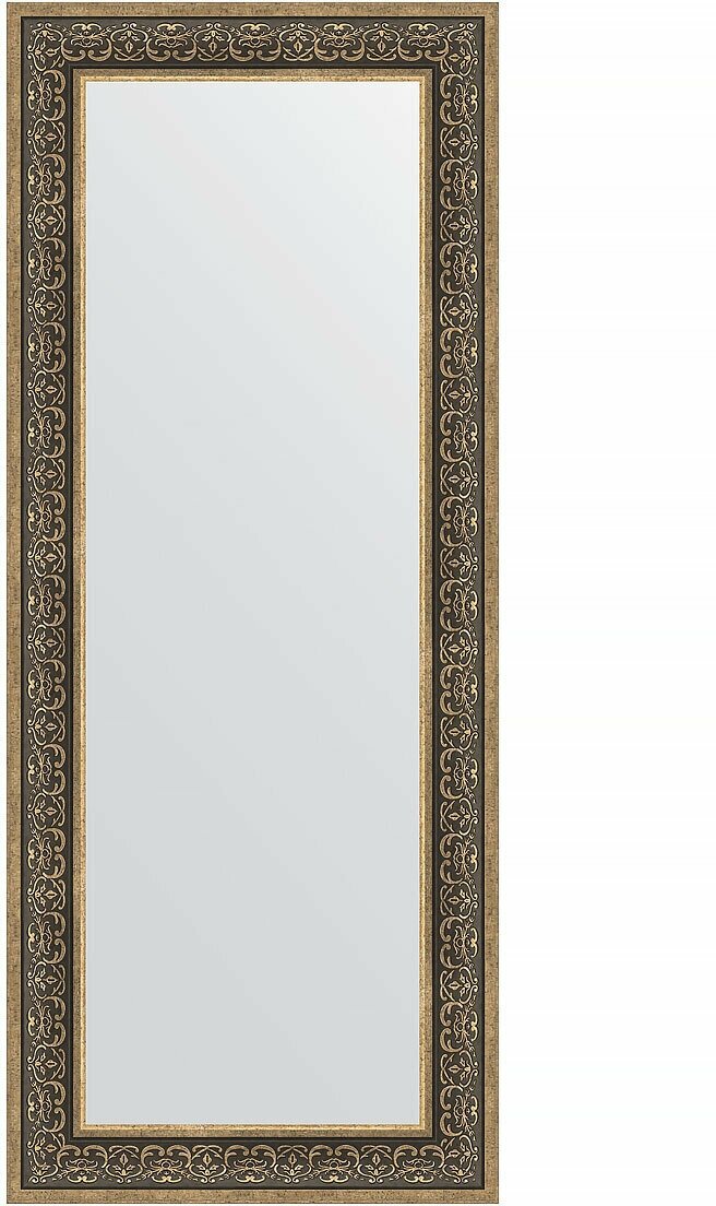 Зеркало Evoform в багетной раме вензель серебряный 101 мм, 63x153 см - фото №1