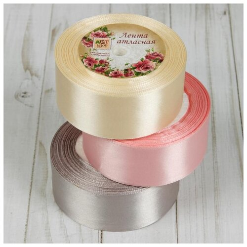 фото Набор лент арт узор атласных, 3 шт, размер 1 ленты: 40 мм, 23±1 м (3758791)