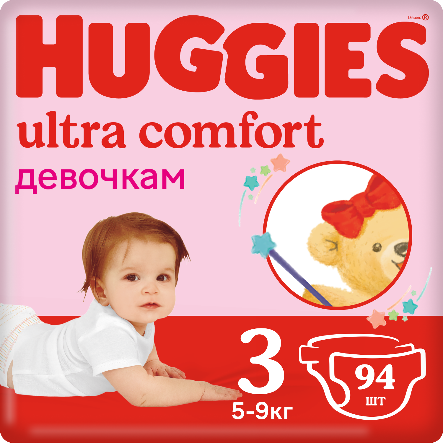 Huggies подгузники Ultra Comfort для девочек 3 (5-9 кг)