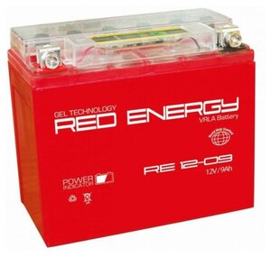Аккумулятор мотоциклетный Гелевый Red Energy RE1209 DS YTX9-BS 12V 9Ah Gel