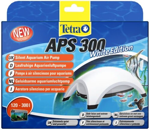 Компрессор Tetra APS 300 для аквариума 120 - 300 л (300 л/ч, 4.5 Вт, 2 канала, регулируемый), белый