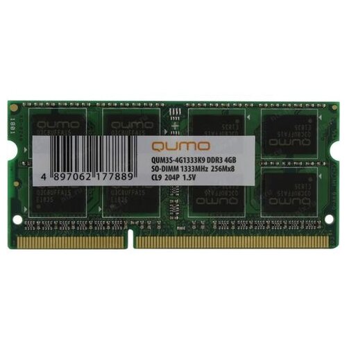 Оперативная память SO-DIMM QUMO 4GB DDR3-1333 QUM3S-4G1333K9 135000₽