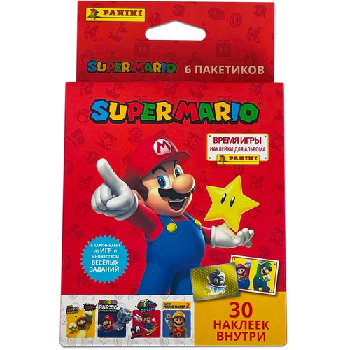 Panini Блистер с наклейками Супер Марио, 6 пакетиков