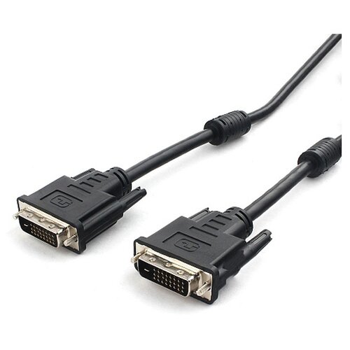 Кабель Gembird Cablexpert DVI-D Dual Link 25M/25M 1.8m Black CC-DVI2L-BK-6 кабель dvi d dual link cablexpert cc dvi2l bk 10m 25m 25m 10м ccs черный экран феррит кольца