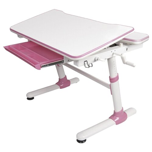 фото Стол mealux duke 98x70 см белый/розовый