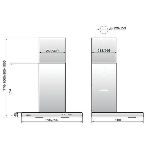 вытяжка кухонная т образная smeg kbt9l4vn Вытяжка Эликор Квадра 60П-430-К3Д белый