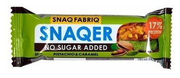 SNAQ FABRIQ протеиновый батончик SNAQER со вкусом фисташка - карамель 50 гр. - фотография № 3