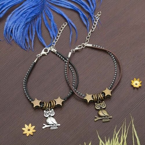 фото Браслет tell your story, черный, коричневый