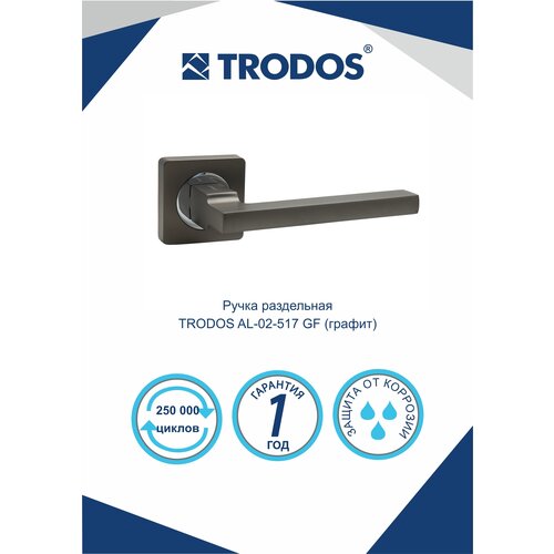 Комплект дверных ручек TRODOS AL-02-517, графит