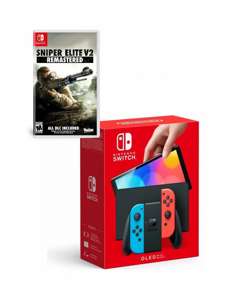 Игровая консоль Nintendo Switch OLED+Sniper Elite V2 Remastered