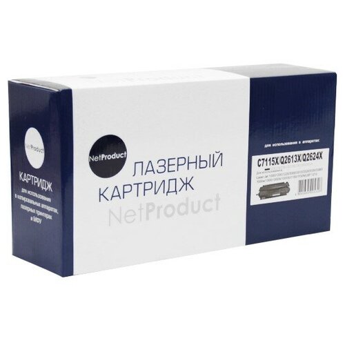 Картридж NetProduct N-C7115X/Q2613X/Q2624X, 4000 стр, черный лазерный картридж 7q q2613x q2624x c7115x ep 25 для hp lj 1300 и canon lbp1210 чёрный 4000 стр универсальный