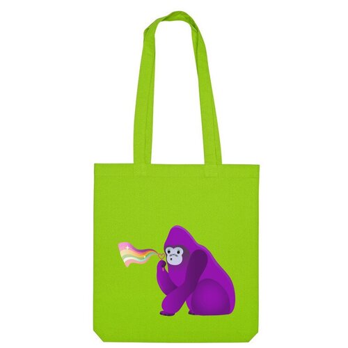 Сумка шоппер Us Basic, зеленый сумка горилла фиолетовый