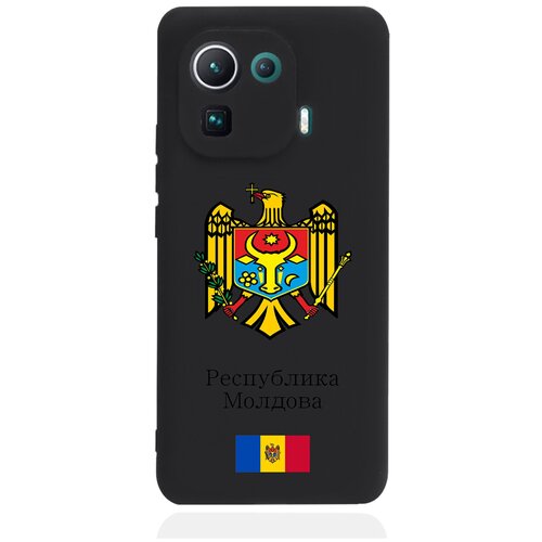 Черный силиконовый чехол для Xiaomi Mi 11 Pro Герб Республики Молдова/ Герб Молдавии черный силиконовый чехол для xiaomi mi 11 lite золотой герб республики молдова герб молдавии