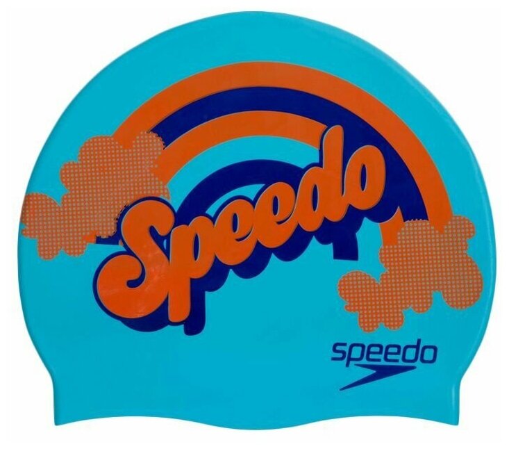 Шапочка для плавания силиконовая детская Speedo Junior Slogan Cap Aquamarine