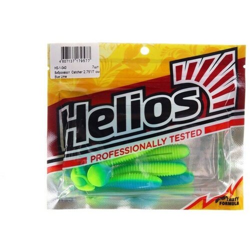 виброхвост helios catcher red Виброхвост Helios Catcher Blue Lime, 7 см, 7 шт. (HS-1-040)