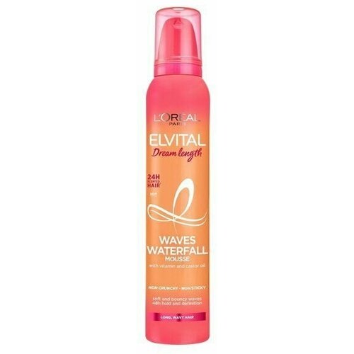 Пена для укладки волос LOral Paris Elvital Dream Length Waves Waterfall Mousse 24 часа из Финляндии 200 мл 1852₽