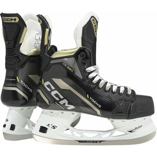 шорты хоккейные ccm as 580 sr синий Хоккейные коньки CCM Tacks AS 580 SR regular, р.8.0 R, черный/бежевый