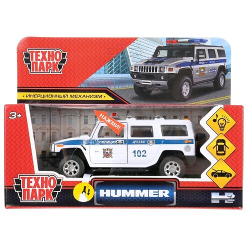Купить Игрушки Технопарк Машина металл свет-звук HUMMER hummer h2 полиция 12см, инерц., белый в кор. Технопарк, металл/металл-пластик, male