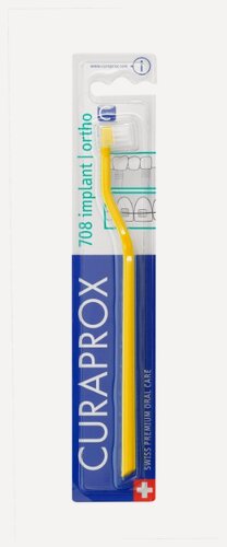 Изображение товара Зубная щетка CURAPROX для имплантов и ортоконструкций CS708, желтая