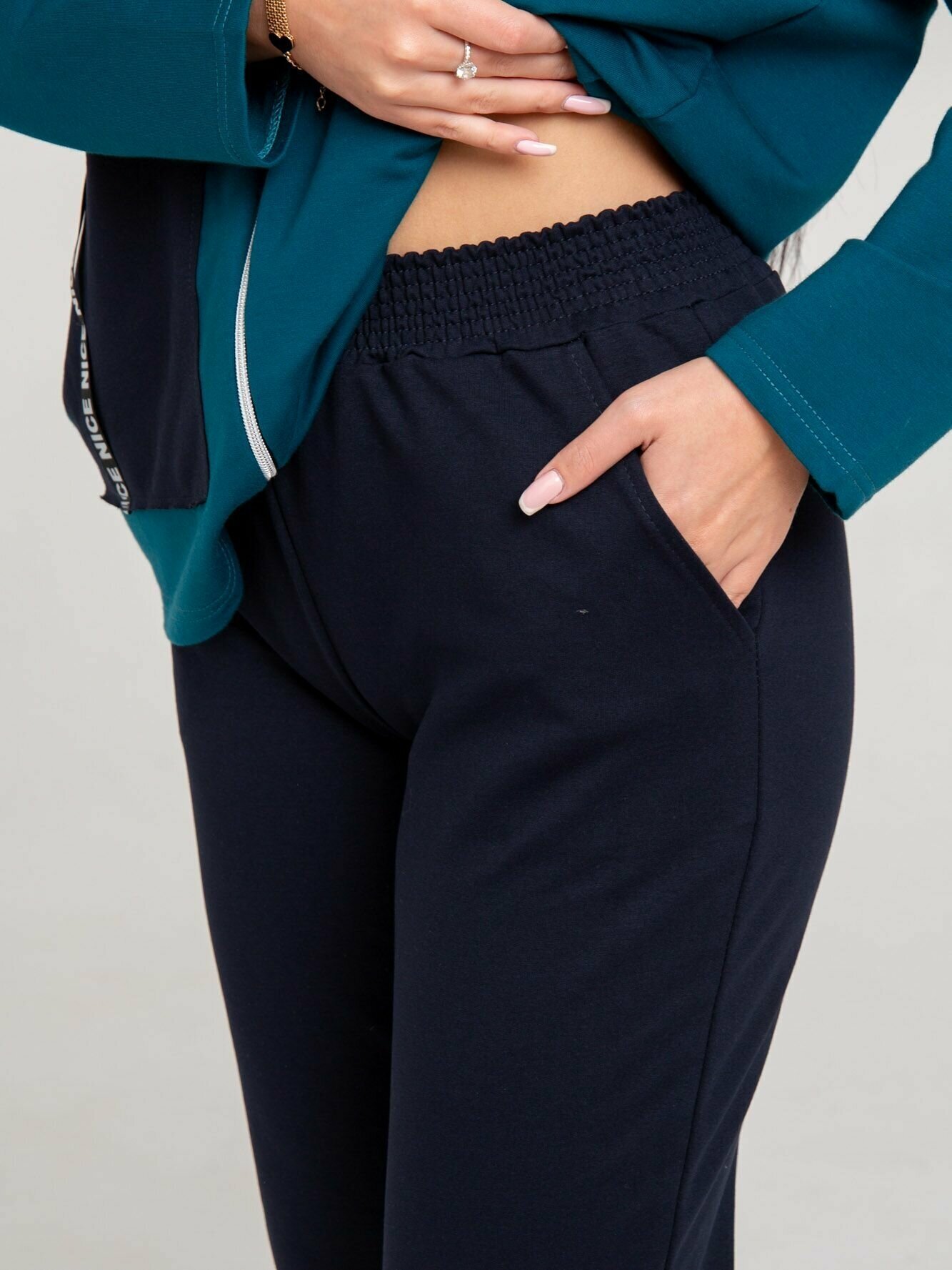 Костюм Dianida, худи и брюки, силуэт свободный, размер 52, синий - фотография № 12