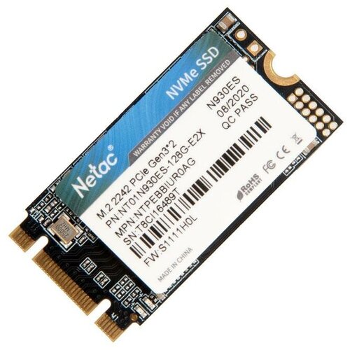 SSD накопители SSD M2 2242 Netac 128Gb N930ES Series Retail PCI-E 31 x2 up to 16 254200₽