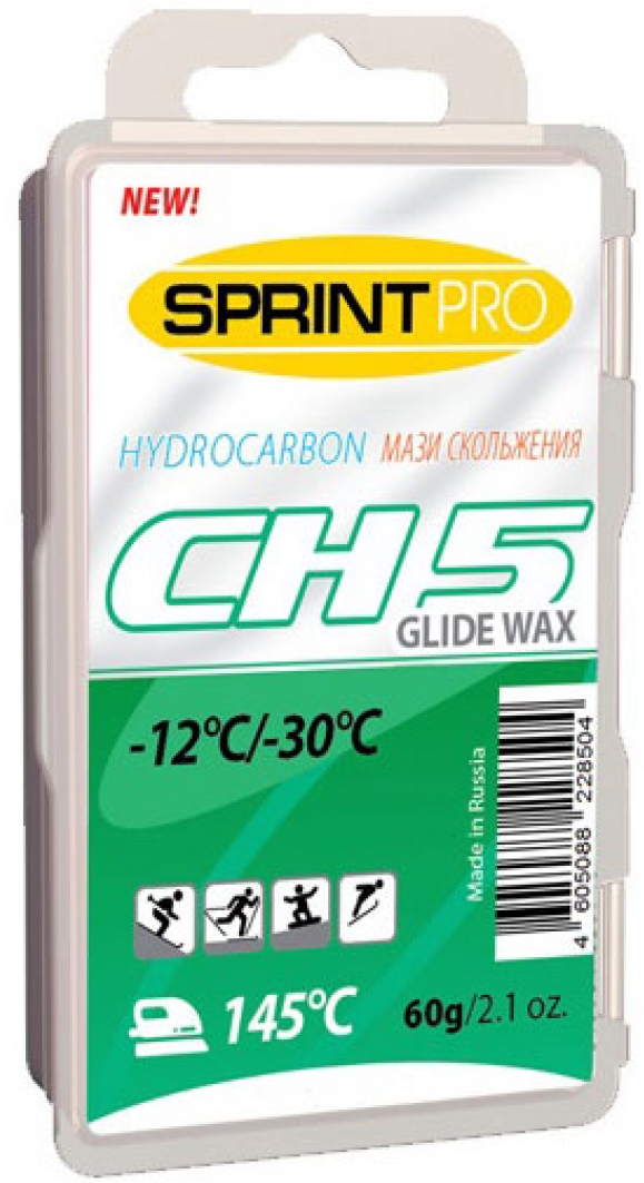 Мази скольжения SPRINT PRO, CH5 Green, (от -12 до -30°C), 60 г