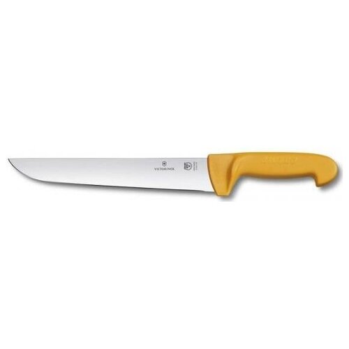 Нож кухонный Victorinox Swibo (5.8431.31) стальной разделочный для мяса лезвие 310мм прямая заточка желтый