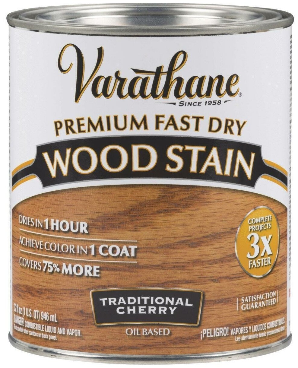 Морилка - Масло Для Дерева Varathane Premium Fast Dry Wood Stain традиционная вишня 0,236л - фотография № 3