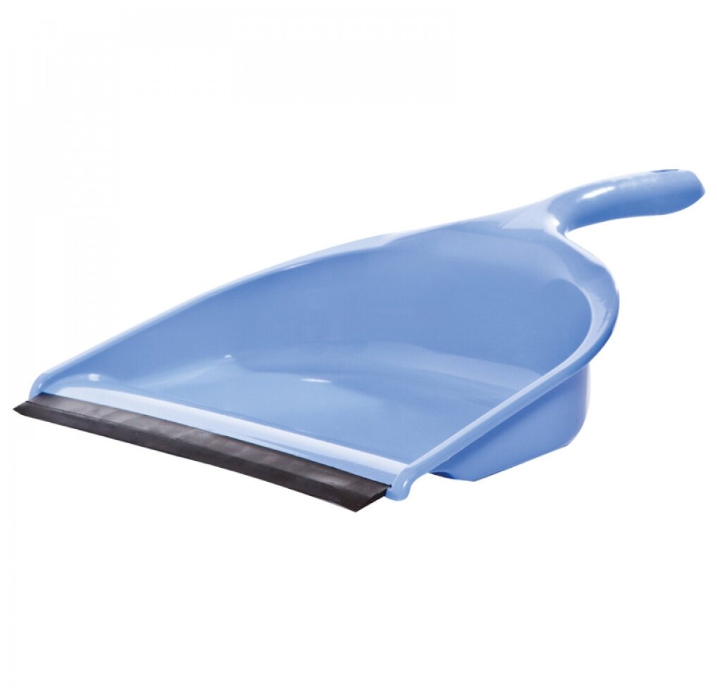 Совок для мусора OfficeClean низкая ручка с резиновой кромкой ширина 23 см пластик голубой (299876)