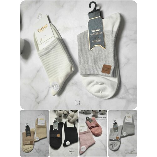 фото Женские носки turkan средние, 40 den, размер 36-41, серебряный, белый