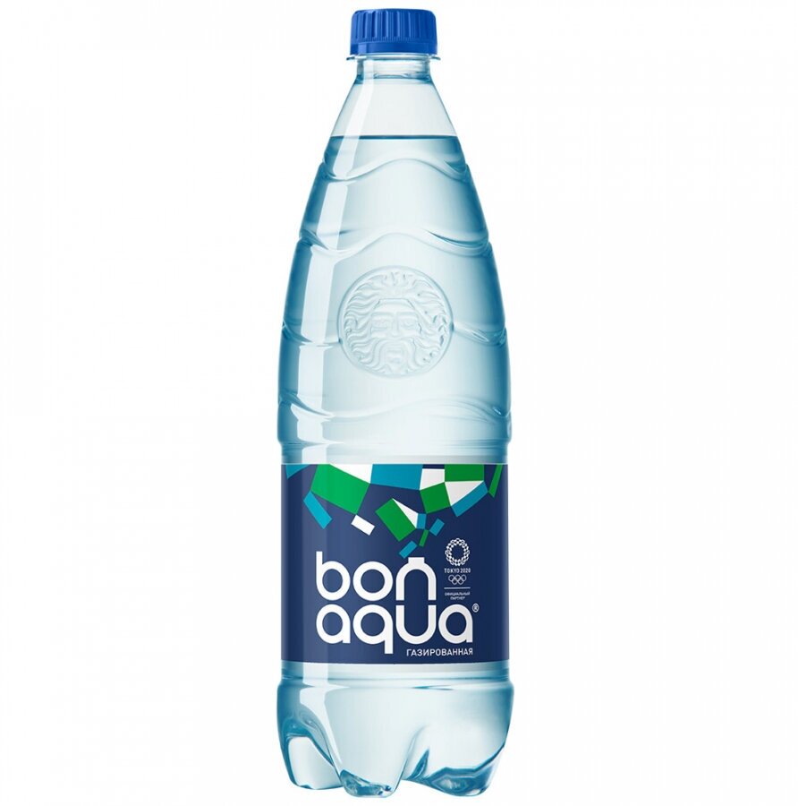 Вода питьевая Bon Aqua / Бонаква газированная ПЭТ 1 л (12 штук)